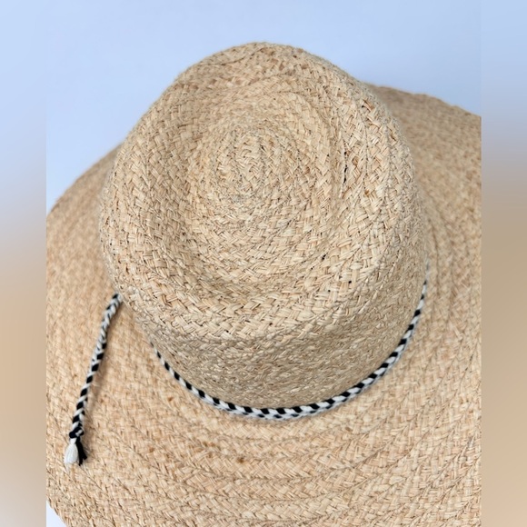Kittenish straw hat, M/L, braided fabric cord, Vacation Beach Pool Garden NEW - Picture 6 of 8